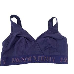 Savage X Fenty Womesn 1X Sport Bra Purple Gummy Logo Glitter NWT